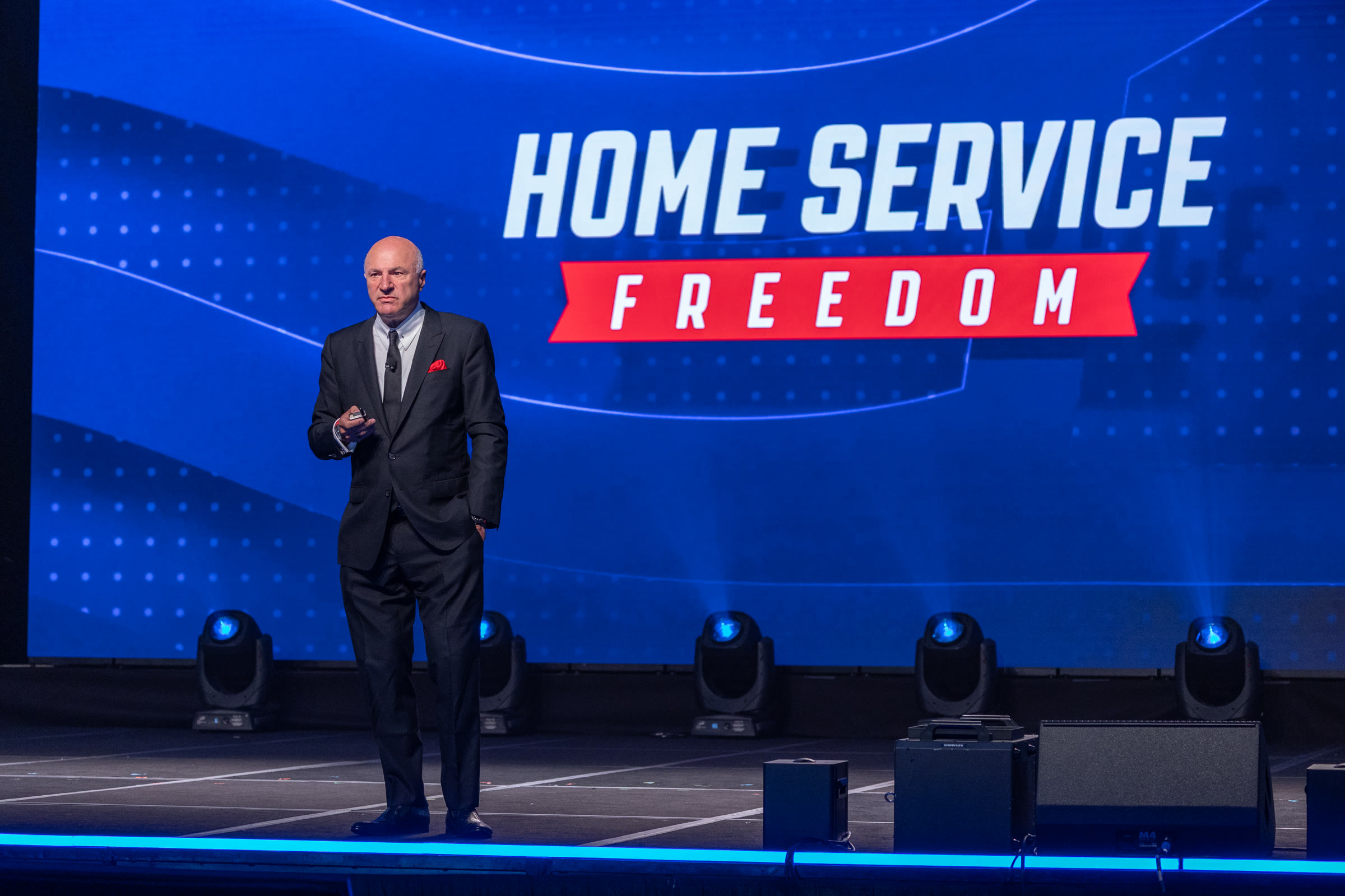 Kevin O'Leary on stage at Home Service Freedom